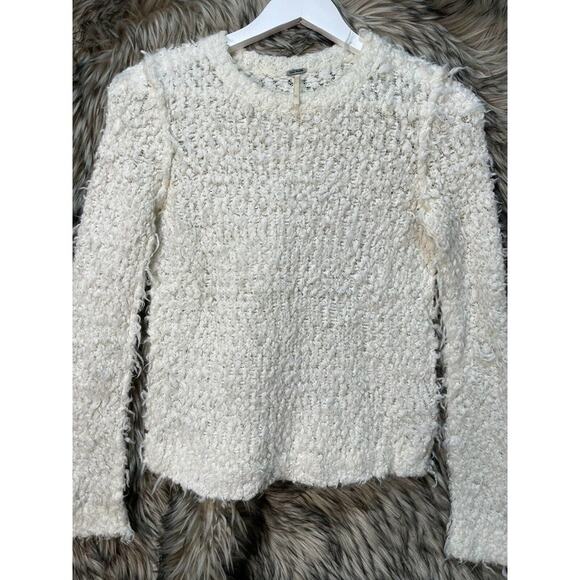 Free People Wool‎ Blend Chunky Knit Sweater Ivory Women's Size XS - Picture 1 of 6